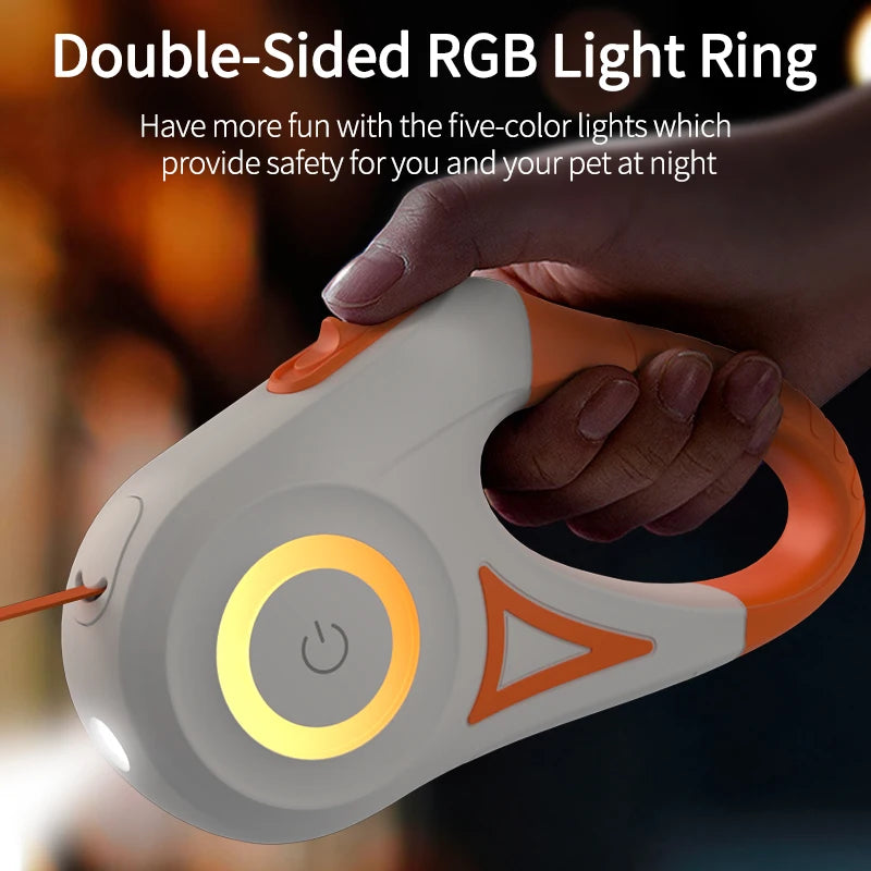 Automatic Retractable Dog Leash with Led Flashlight