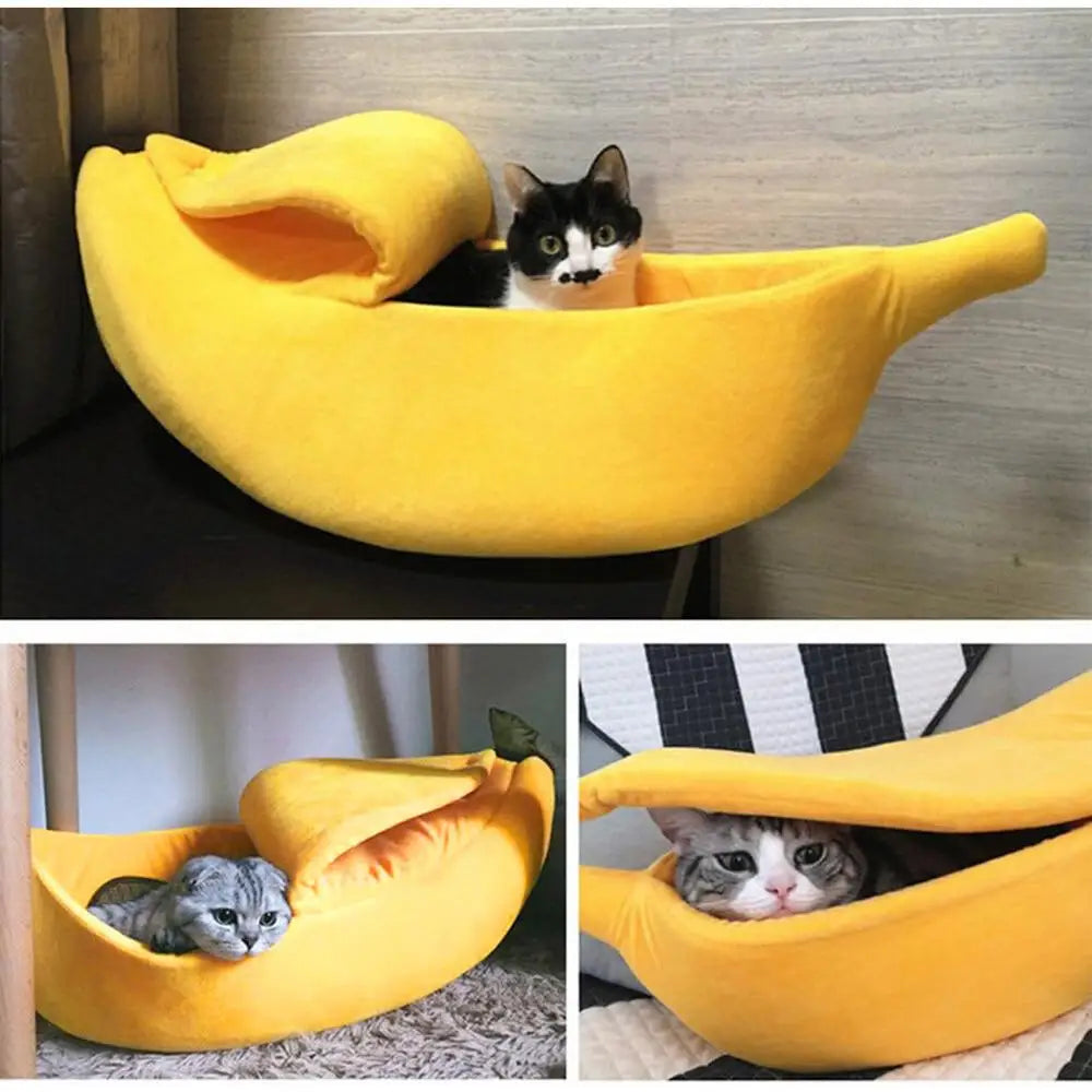 Cute Banana Dog & Cat Bed.