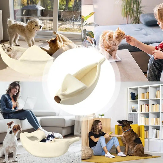 Cute Banana Dog & Cat Bed.