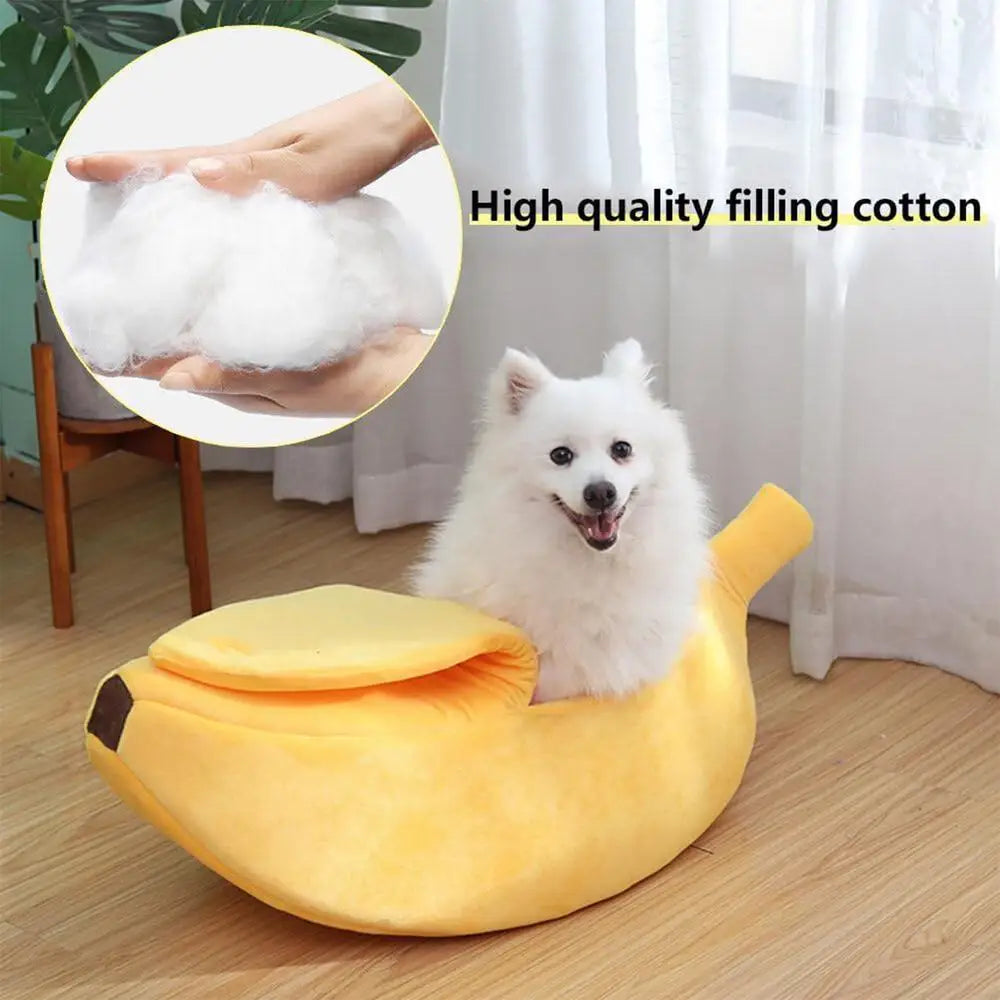 Cute Banana Dog & Cat Bed.